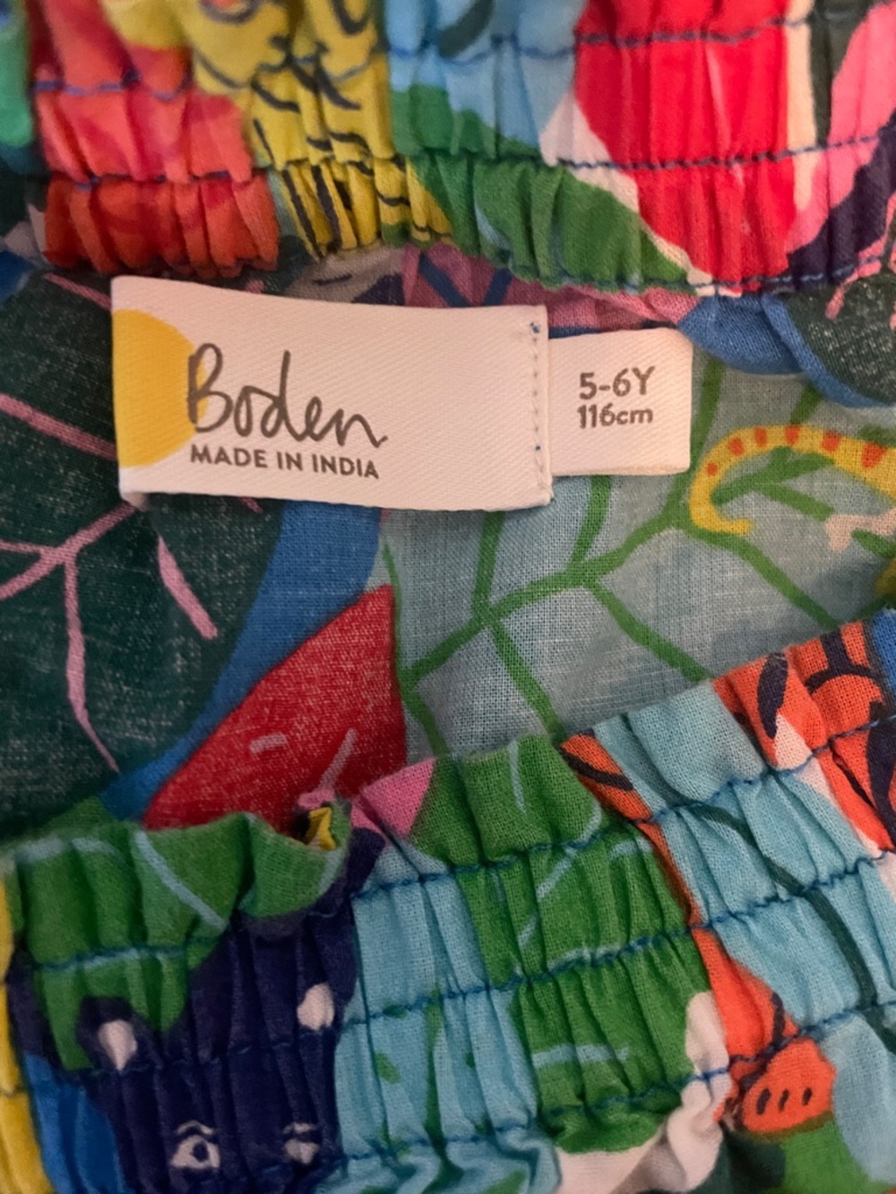Mini Boden Colorful Tropical Kids Dress 5/6 - Picture 4 of 5